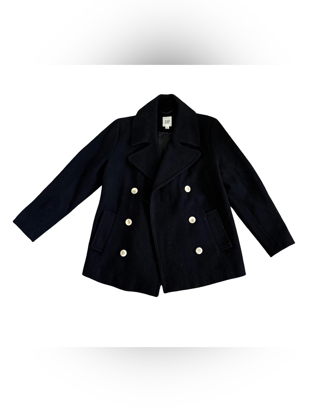 GAP Women’s Black Double-Breasted Peacoat